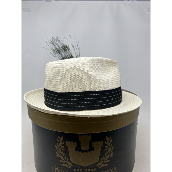 Genuine Goorin Bros Straw Fedora Size M Natural‎ With Feather EUC - Picture 4 of 8